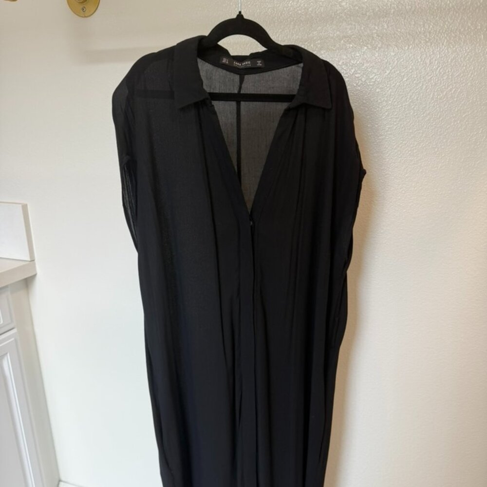 Zara Basic Black Sheer Dress